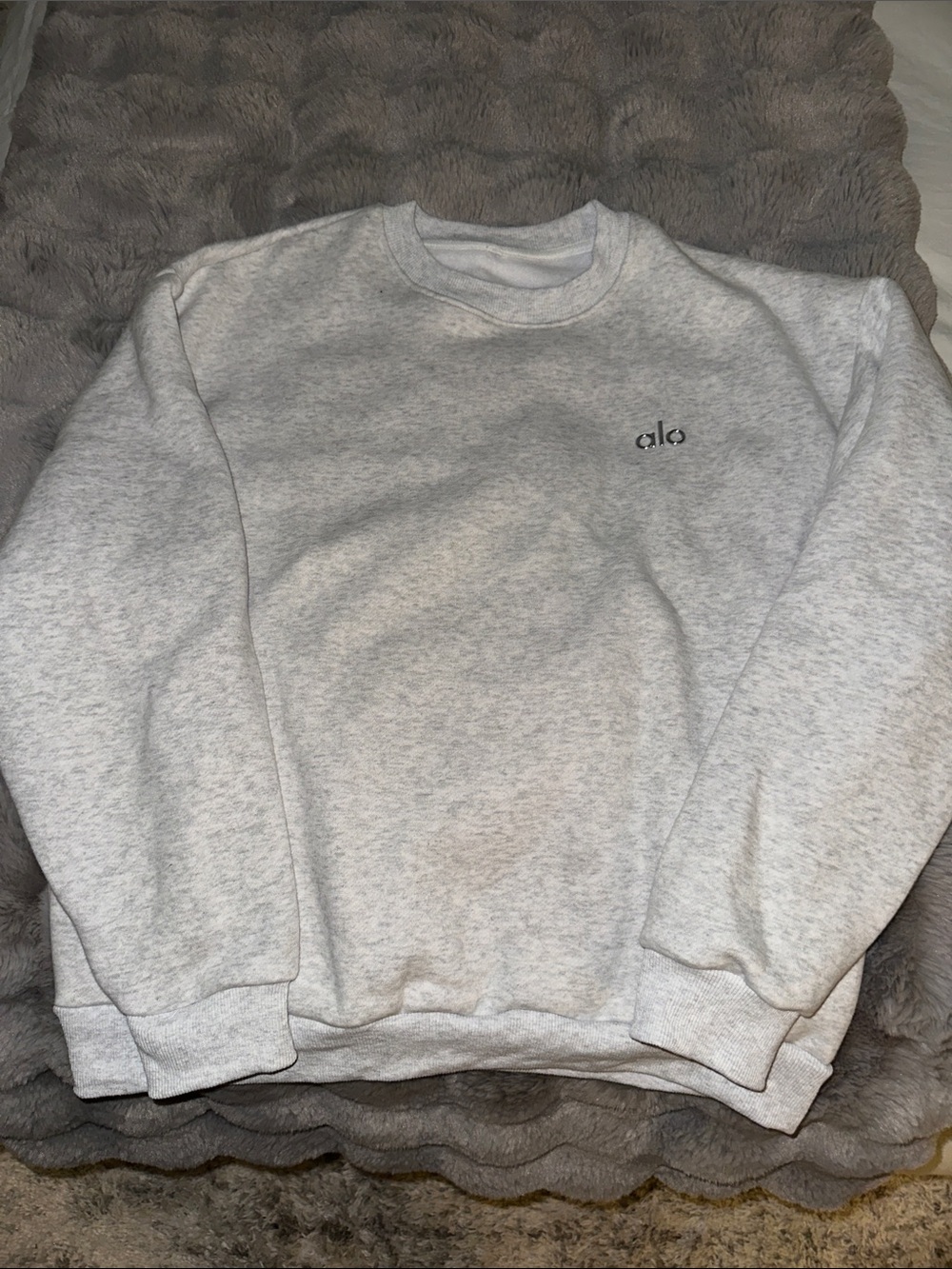 ALO Yoga Light Heather Gray Crewneck Sweatshirt